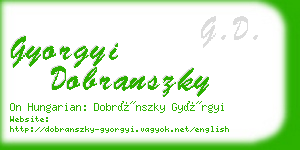 gyorgyi dobranszky business card